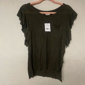 Free People Olive Army Green XS Extra Small Sleeveless T-Shirt